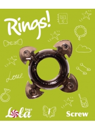 Чёрное эрекционное кольцо Rings Screw - Lola Games - в Волгодонске купить с доставкой
