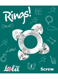 Прозрачное эрекционное кольцо Rings Screw - Lola Games - в Волгодонске купить с доставкой