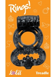Чёрное эрекционное кольцо Rings Treadle с подхватом - Lola Games - в Волгодонске купить с доставкой