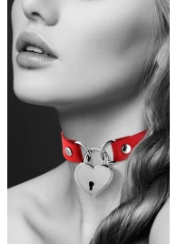 Красный чокер с замком в форме сердца - Bijoux Pour Toi - купить с доставкой в Волгодонске