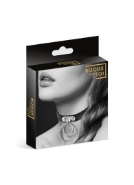 Черный чокер с двумя кольцами - Bijoux Pour Toi - купить с доставкой в Волгодонске