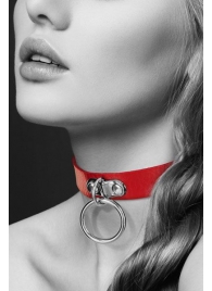 Красный узенький чокер с кольцом - Bijoux Pour Toi - купить с доставкой в Волгодонске