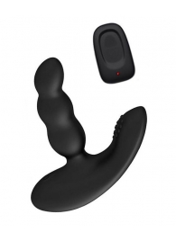 Черный силиконовый стимулятор простаты Levett Nitoc с пультом ДУ - Levett - в Волгодонске купить с доставкой