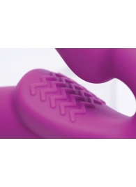 Ярко-розовый безремневой вибрострапон Evoke Vibrating Strapless Silicone Strap-on Dildo - XR Brands - купить с доставкой в Волгодонске