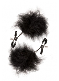 Зажимы для сосков с пухом FEATHERED NIPPLE CLAMPS - Blush Novelties - купить с доставкой в Волгодонске