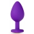 Фиолетовая анальная пробка Bling Plug Medium с золотистым стразом - 8,3 см. - Blush Novelties - купить с доставкой в Волгодонске