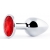 Серебристая анальная пробка с красным стразом - 7,2 см. - Anal Jewelry Plug - купить с доставкой в Волгодонске