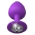 Фиолетовая анальная пробка со стразом Her Little Gem Large Plug - 9,5 см. - Pipedream - купить с доставкой в Волгодонске