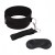 Черный ошейник с длинным поводком Collar and Leash Set - Lux Fetish - купить с доставкой в Волгодонске