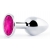 Серебристая анальная пробка с малиновым кристаллом - 7,2 см. - Anal Jewelry Plug - купить с доставкой в Волгодонске