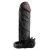 Чёрная вибронасадка с кольцом Vibrating Real Feel 2 Extension - 16 см. - Pipedream - в Волгодонске купить с доставкой