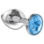 Большая серебристая анальная пробка Diamond Light blue Sparkle Large с голубым кристаллом - 8 см. - Lola Games - купить с доставкой в Волгодонске