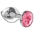 Большая серебристая анальная пробка Diamond Pink Sparkle Large с розовым кристаллом - 8 см. - Lola Games - купить с доставкой в Волгодонске