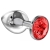 Большая серебристая анальная пробка Diamond Red Sparkle Large с красным кристаллом - 8 см. - Lola Games - купить с доставкой в Волгодонске