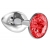 Малая серебристая анальная пробка Diamond Red Sparkle Small с красным кристаллом - 7 см. - Lola Games - купить с доставкой в Волгодонске