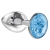 Малая серебристая анальная пробка Diamond Light blue Sparkle Small с голубым кристаллом - 7 см. - Lola Games - купить с доставкой в Волгодонске