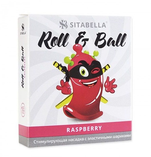 Стимулирующий презерватив-насадка Roll   Ball Raspberry - Sitabella - купить с доставкой в Волгодонске