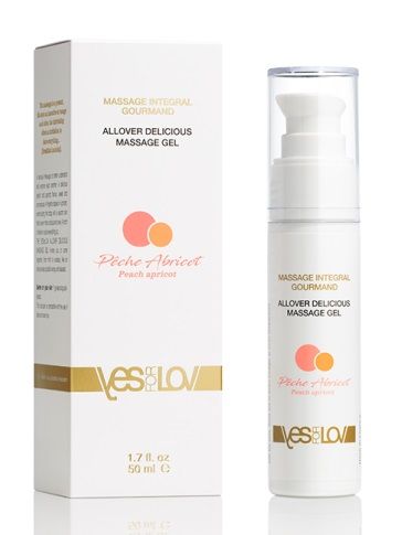 Универсальный массажный гель-смазка Allover Delicious Massage Gel с ароматом персика и аброкоса - 50 мл. - YESforLOV - купить с доставкой в Волгодонске