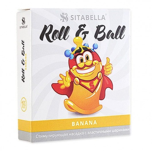 Стимулирующий презерватив-насадка Roll   Ball Banana - Sitabella - купить с доставкой в Волгодонске