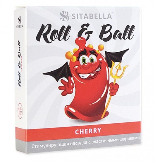 Стимулирующий презерватив-насадка Roll   Ball Cherry - Sitabella - купить с доставкой в Волгодонске