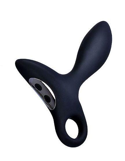 Черный силиконовый анальный вибромассажер Erokey с колечком-ограничителем - Erokay - в Волгодонске купить с доставкой