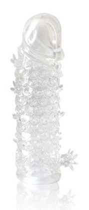 Закрытая прозрачная рельефная насадка Crystal sleeve - 13 см. - Erowoman-Eroman - в Волгодонске купить с доставкой