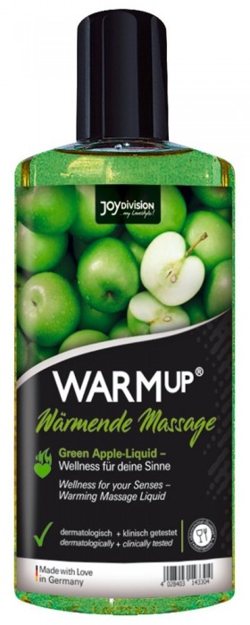 Массажное масло WARMup Green Apple с ароматом яблока - 150 мл. - Joy Division - купить с доставкой в Волгодонске