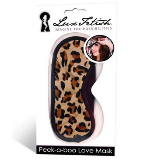 Леопардовая маска на глаза Peek-a-Boo - Lux Fetish - купить с доставкой в Волгодонске