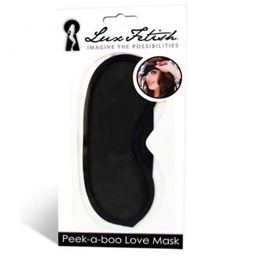 Черная маска на глаза Peek-a-Boo - Lux Fetish - купить с доставкой в Волгодонске