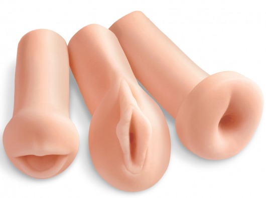 Комплект из 3 мастурбаторов All 3 Holes: вагина, анус, ротик - Pipedream - в Волгодонске купить с доставкой