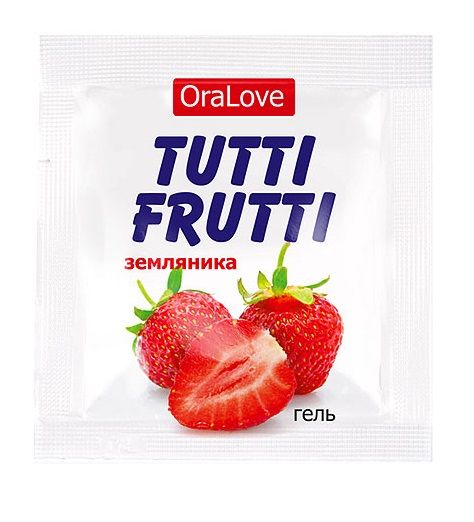Пробник гель-смазки Tutti-frutti с земляничным вкусом - 4 гр. - Биоритм - купить с доставкой в Волгодонске