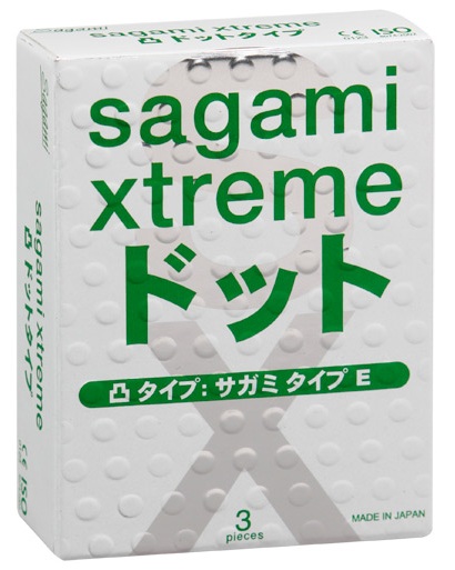Презервативы Sagami Xtreme SUPER DOTS с точками - 3 шт. - Sagami - купить с доставкой в Волгодонске