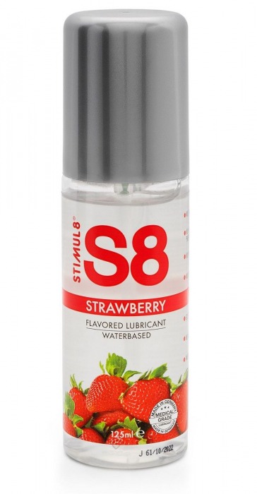 Смазка на водной основе S8 Flavored Lube со вкусом клубники - 125 мл. - Stimul8 - купить с доставкой в Волгодонске