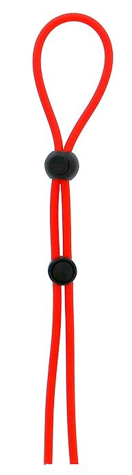 Красное лассо на пенис с двумя бусинами STRETCHY LASSO CAGE - Dream Toys - в Волгодонске купить с доставкой