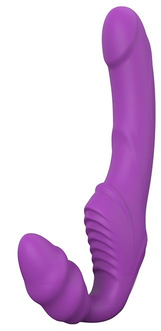 Фиолетовый безремневой вибрострапон DOUBLE DIPPER - Dream Toys - купить с доставкой в Волгодонске