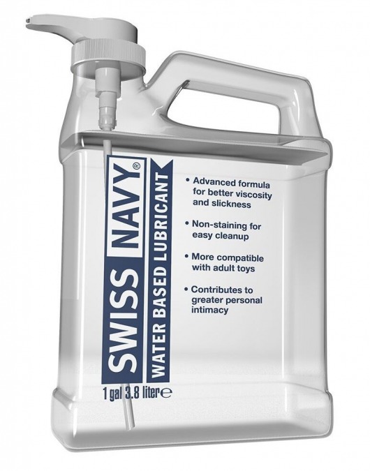 Канистра лубриканта Swiss Navy Water Based Lube на водной основе - 3,8 л. - Swiss navy - купить с доставкой в Волгодонске