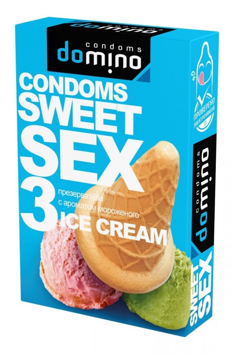 Презервативы для орального секса DOMINO Sweet Sex с ароматом мороженого - 3 шт. - Domino - купить с доставкой в Волгодонске