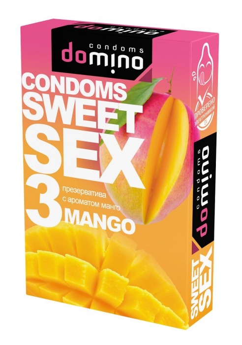 Презервативы для орального секса DOMINO Sweet Sex с ароматом манго - 3 шт. - Domino - купить с доставкой в Волгодонске