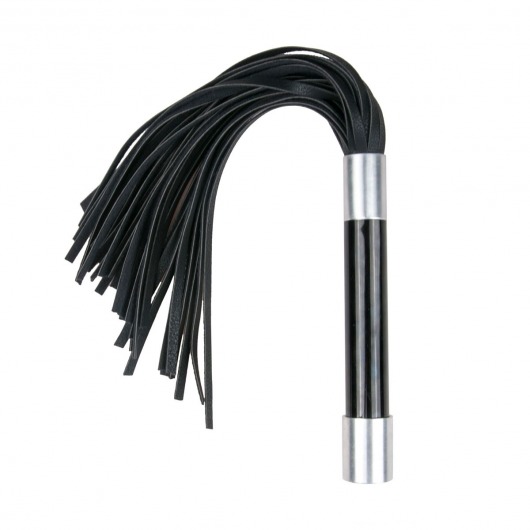Черная плеть Easytoys Flogger With Metal Grip - 38 см. - Easy toys - купить с доставкой в Волгодонске