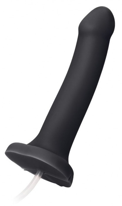 Черный фаллос с имитацией эякуляции Silicon Cum Dildo L - 19,6 см. - Strap-on-me - купить с доставкой в Волгодонске
