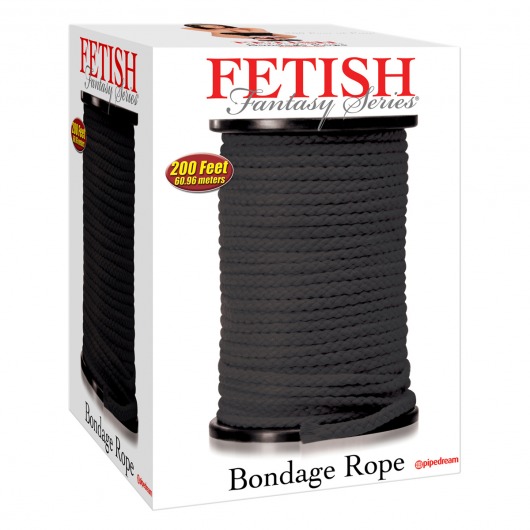 Черная веревка для связывания Bondage Rope - 60,9 м. - Pipedream - купить с доставкой в Волгодонске