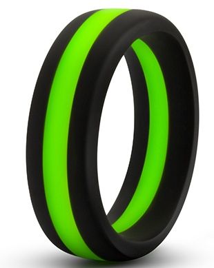 Черно-зеленое эрекционное кольцо Silicone Go Pro Cock Ring - Blush Novelties - в Волгодонске купить с доставкой