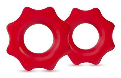 Набор из 2 красных фигурных эрекционных колец NUTZ - Blush Novelties - в Волгодонске купить с доставкой