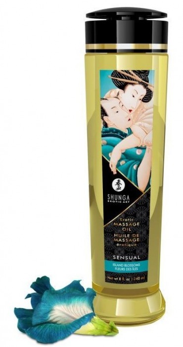 Массажное масло Sensual с цветочным ароматом - 240 мл. - Shunga - купить с доставкой в Волгодонске