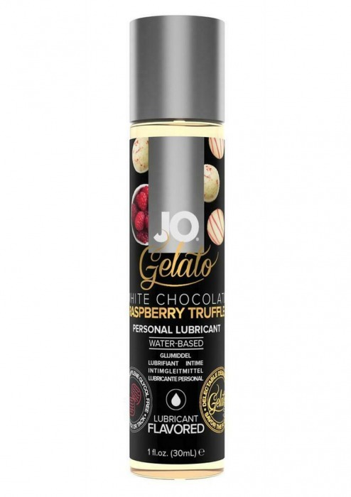 Лубрикант с ароматом трюфелей из белого шоколада и малины JO GELATO WHITE CHOCOLATE RASPBERRY TRUFFLE - 30 мл. - System JO - купить с доставкой в Волгодонске