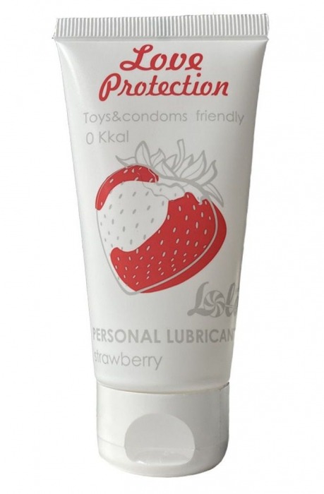 Лубрикант на водной основе с ароматом малины Love Protection Strawberry - 50 мл. - Lola Games - купить с доставкой в Волгодонске