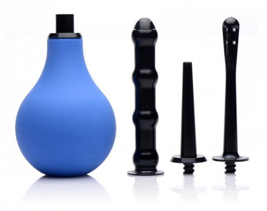 Анальный душ с 3 насадками Premium One-way Valve Anal Douche Set - XR Brands - купить с доставкой в Волгодонске