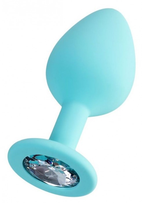 Мятная анальная втулка Brilliant с прозрачным кристаллом - 8 см. - ToyFa - купить с доставкой в Волгодонске