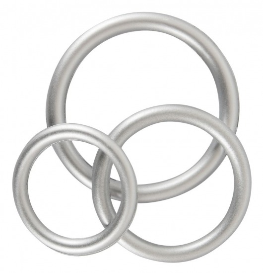 Набор из 3 эрекционных колец под металл Metallic Silicone Cock Ring Set - Orion - в Волгодонске купить с доставкой