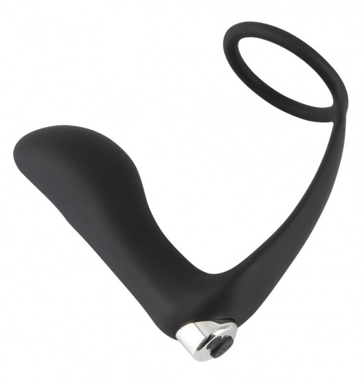 Черное эрекционное кольцо с анальной вибропробкой Vibrating Ring   Plug - Orion - в Волгодонске купить с доставкой